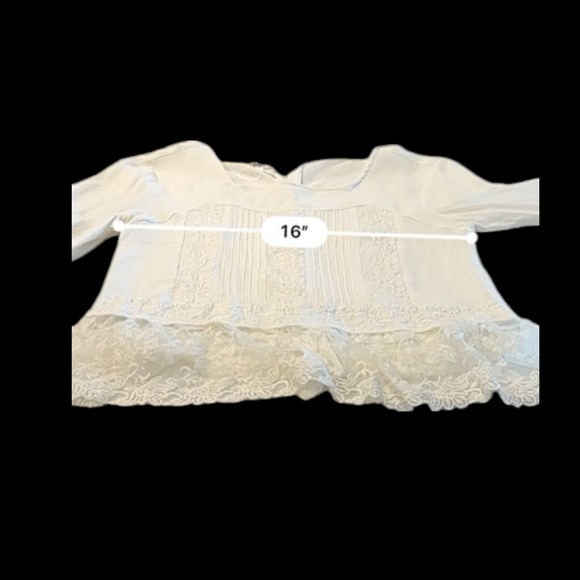 VTG April Cornell Lace Peasant Blouse XS Boho Prairie Fairycore Bell Sleeve - Picture 9 of 12